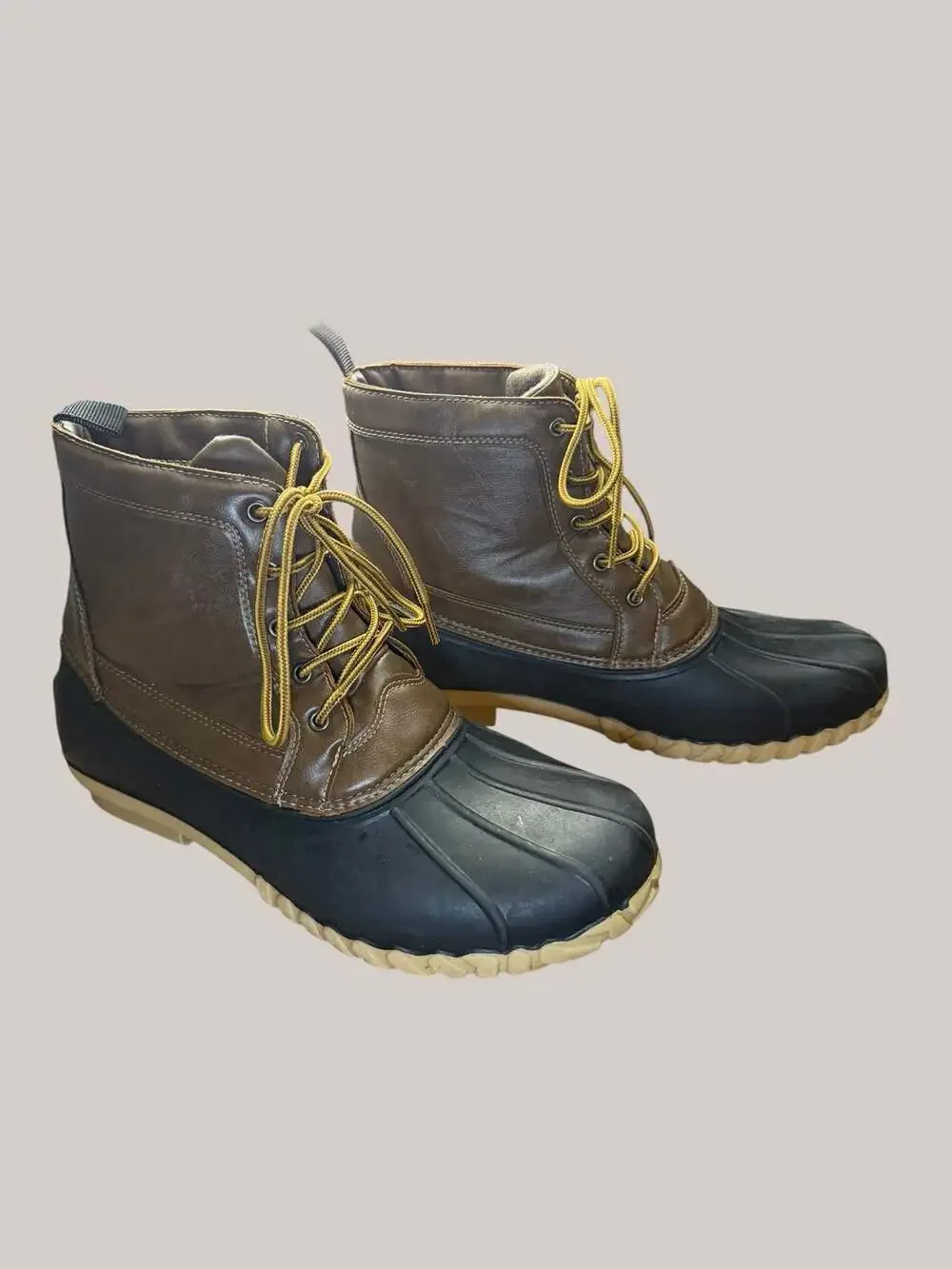 Itasca Men's Size 12 Lace Up Duck Boots Brown and Black Waterproof